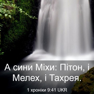 Picture 03 - 1 хроніки 9:41 UKR - А сини Міхи: Пітон, і Мелех, - Bible Verse Picture