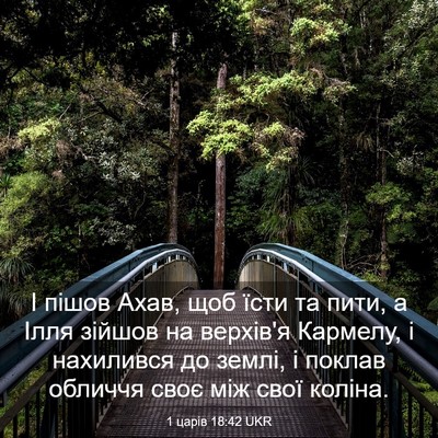 Picture 03 - 1 царів 18:42 UKR - І пішов Ахав, щоб їсти та - Bible Verse Picture