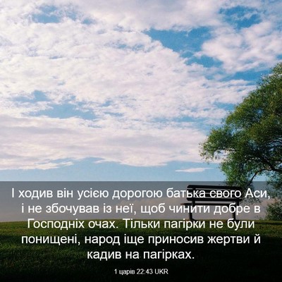 Picture 03 - 1 царів 22:43 UKR - І ходив він усією дорогою - Bible Verse Picture