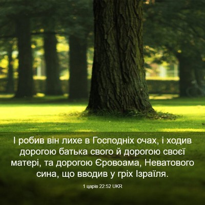 Picture 03 - 1 царів 22:52 UKR - І робив він лихе в - Bible Verse Picture