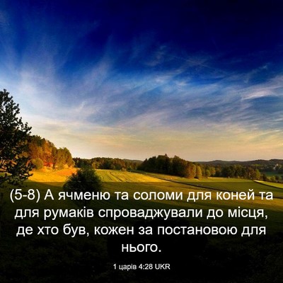 Picture 03 - 1 царів 4:28 UKR - (5-8) А ячменю та соломи для - Bible Verse Picture