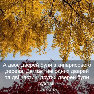 Picture 03 - 1 царів 6:34 UKR - А двоє дверей були з - Bible Verse Picture