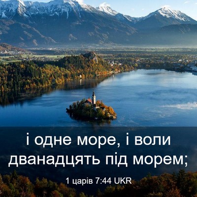 Picture 03 - 1 царів 7:44 UKR - і одне море, і воли - Bible Verse Picture
