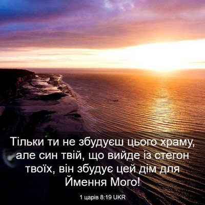 Picture 03 - 1 царів 8:19 UKR - Тільки ти не збудуєш цього - Bible Verse Picture