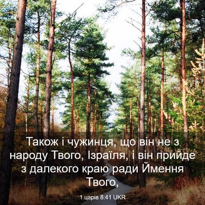 Picture 03 - 1 царів 8:41 UKR - Також і чужинця, що він не з - Bible Verse Picture