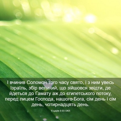 Picture 03 - 1 царів 8:65 UKR - І вчинив Соломон того часу - Bible Verse Picture