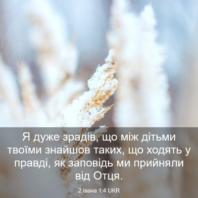 Picture 03 - 2 Івана 1:4 UKR - Я дуже зрадів, що між - Bible Verse Picture