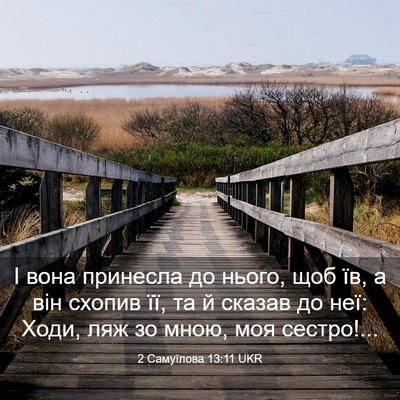 Picture 03 - 2 Самуїлова 13:11 UKR - І вона принесла до нього, - Bible Verse Picture