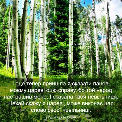 Picture 03 - 2 Самуїлова 14:15 UKR - І оце тепер прийшла я - Bible Verse Picture