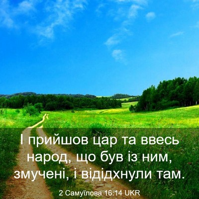 Picture 03 - 2 Самуїлова 16:14 UKR - І прийшов цар та ввесь - Bible Verse Picture