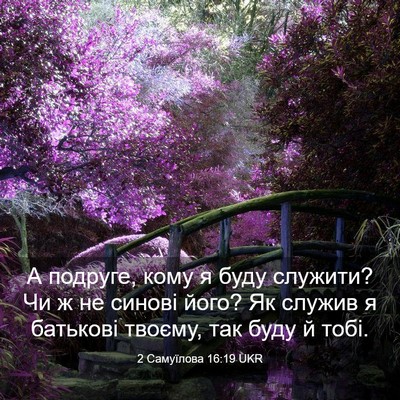 Picture 03 - 2 Самуїлова 16:19 UKR - А подруге, кому я буду - Bible Verse Picture