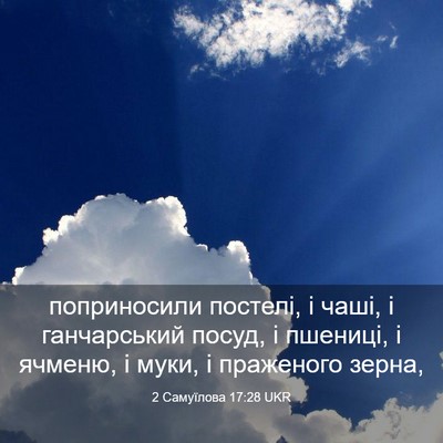 Picture 03 - 2 Самуїлова 17:28 UKR - поприносили постелі, і - Bible Verse Picture