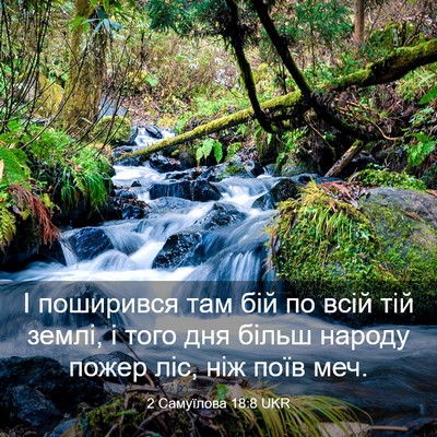 Picture 03 - 2 Самуїлова 18:8 UKR - І поширився там бій по всій - Bible Verse Picture