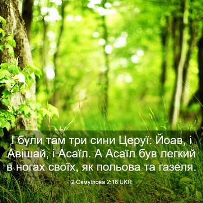 Picture 03 - 2 Самуїлова 2:18 UKR - І були там три сини Церуї: - Bible Verse Picture