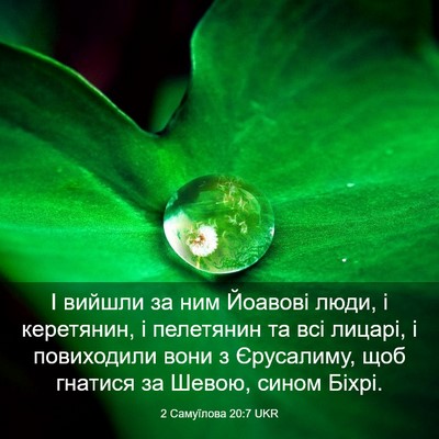 Picture 03 - 2 Самуїлова 20:7 UKR - І вийшли за ним Йоавові - Bible Verse Picture