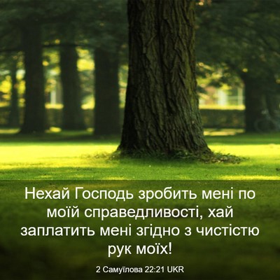 Picture 03 - 2 Самуїлова 22:21 UKR - Нехай Господь зробить мені - Bible Verse Picture