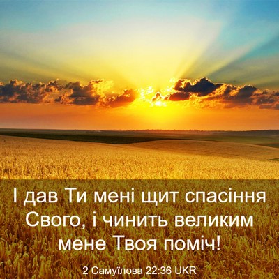 Picture 03 - 2 Самуїлова 22:36 UKR - І дав Ти мені щит спасіння - Bible Verse Picture