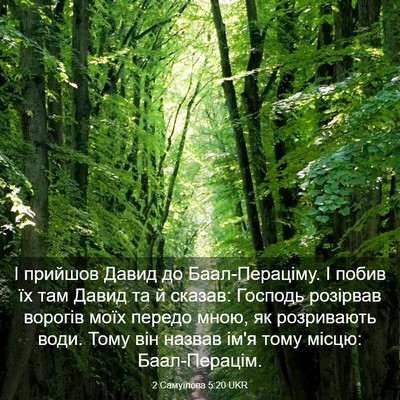 Picture 03 - 2 Самуїлова 5:20 UKR - І прийшов Давид до - Bible Verse Picture