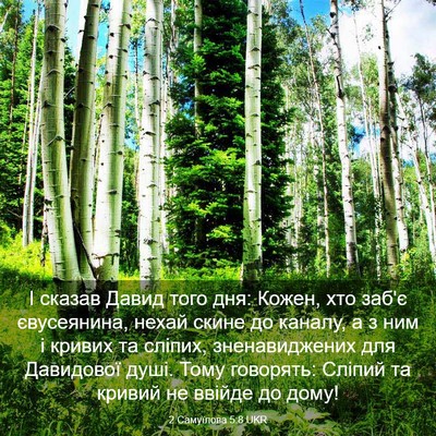 Picture 03 - 2 Самуїлова 5:8 UKR - І сказав Давид того дня: - Bible Verse Picture