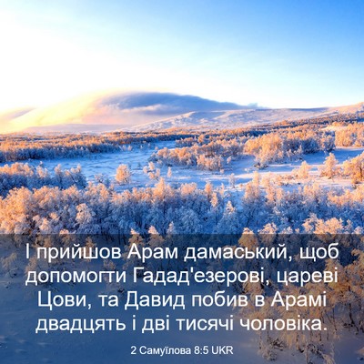 Picture 03 - 2 Самуїлова 8:5 UKR - І прийшов Арам дамаський, - Bible Verse Picture