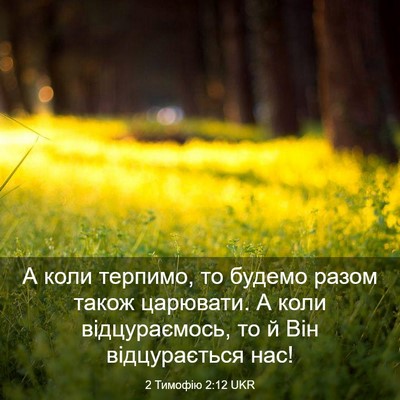 Picture 03 - 2 Тимофію 2:12 UKR - А коли терпимо, то будемо - Bible Verse Picture