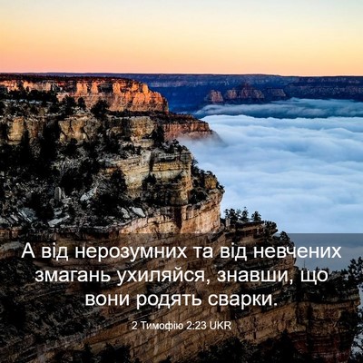 Picture 03 - 2 Тимофію 2:23 UKR - А від нерозумних та від - Bible Verse Picture