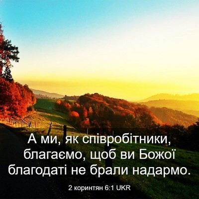 Picture 03 - 2 коринтян 6:1 UKR - А ми, як співробітники, - Bible Verse Picture