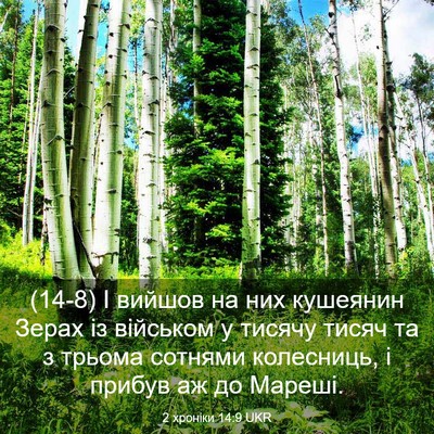 Picture 03 - 2 хроніки 14:9 UKR - (14-8) І вийшов на них - Bible Verse Picture