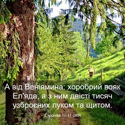 Picture 03 - 2 хроніки 17:17 UKR - А від Веніямина: хоробрий - Bible Verse Picture
