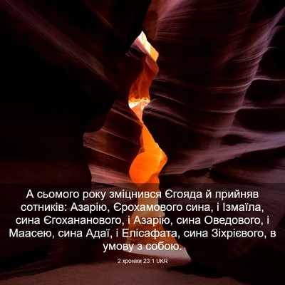 Picture 03 - 2 хроніки 23:1 UKR - А сьомого року зміцнився - Bible Verse Picture