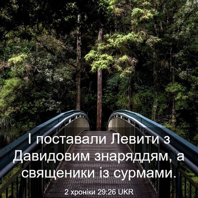Picture 03 - 2 хроніки 29:26 UKR - І поставали Левити з - Bible Verse Picture