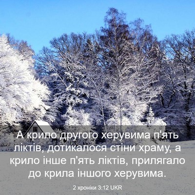 Picture 03 - 2 хроніки 3:12 UKR - А крило другого херувима - Bible Verse Picture
