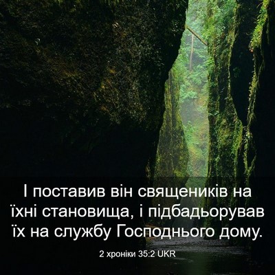 Picture 03 - 2 хроніки 35:2 UKR - І поставив він священиків - Bible Verse Picture