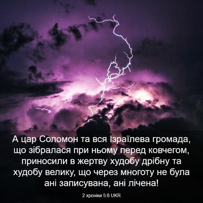 Picture 03 - 2 хроніки 5:6 UKR - А цар Соломон та вся - Bible Verse Picture