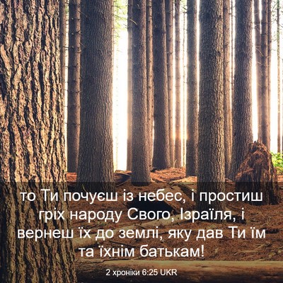 Picture 03 - 2 хроніки 6:25 UKR - то Ти почуєш із небес, і - Bible Verse Picture