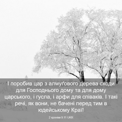 Picture 03 - 2 хроніки 9:11 UKR - І поробив цар з алмуґового - Bible Verse Picture