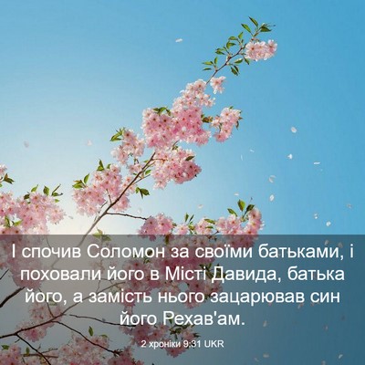 Picture 03 - 2 хроніки 9:31 UKR - І спочив Соломон за своїми - Bible Verse Picture