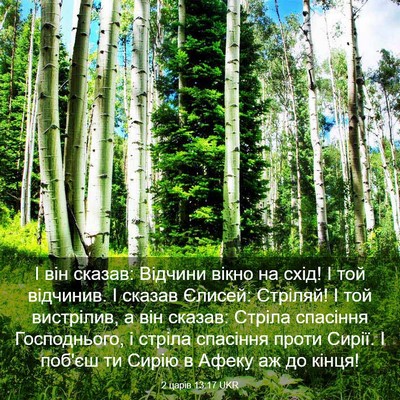 Picture 03 - 2 царів 13:17 UKR - І він сказав: Відчини вікно - Bible Verse Picture