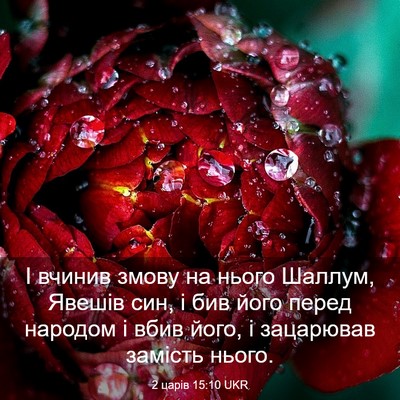 Picture 03 - 2 царів 15:10 UKR - І вчинив змову на нього - Bible Verse Picture