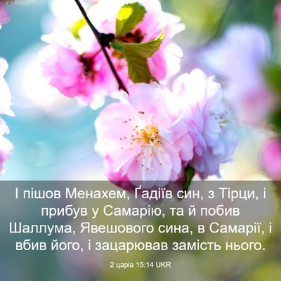 Picture 03 - 2 царів 15:14 UKR - І пішов Менахем, Ґадіїв - Bible Verse Picture