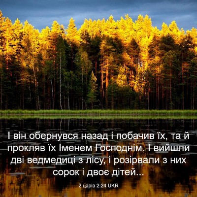 Picture 03 - 2 царів 2:24 UKR - І він обернувся назад і - Bible Verse Picture