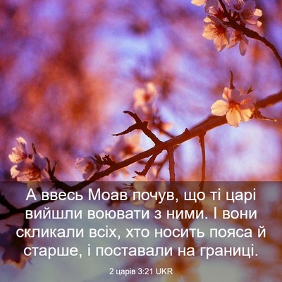 Picture 03 - 2 царів 3:21 UKR - А ввесь Моав почув, що ті - Bible Verse Picture