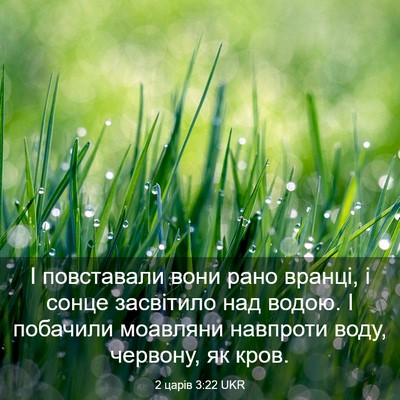 Picture 03 - 2 царів 3:22 UKR - І повставали вони рано - Bible Verse Picture