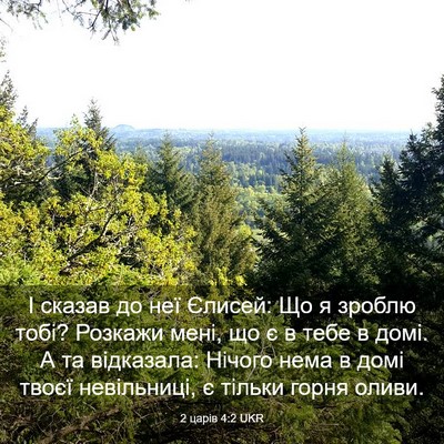 Picture 03 - 2 царів 4:2 UKR - І сказав до неї Єлисей: Що я - Bible Verse Picture