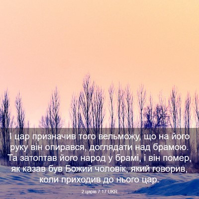 Picture 03 - 2 царів 7:17 UKR - І цар призначив того - Bible Verse Picture