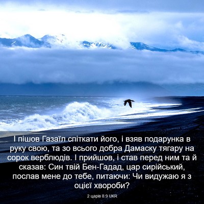 Picture 03 - 2 царів 8:9 UKR - І пішов Газаїл спіткати - Bible Verse Picture