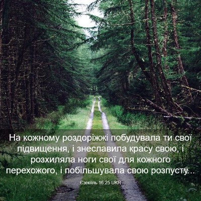 Picture 03 - Єзекіїль 16:25 UKR - На кожному роздоріжжі - Bible Verse Picture