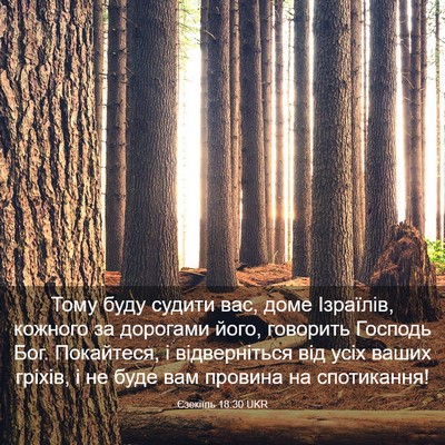 Picture 03 - Єзекіїль 18:30 UKR - Тому буду судити вас, доме - Bible Verse Picture