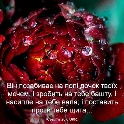 Picture 03 - Єзекіїль 26:8 UKR - Він позабиває на полі - Bible Verse Picture