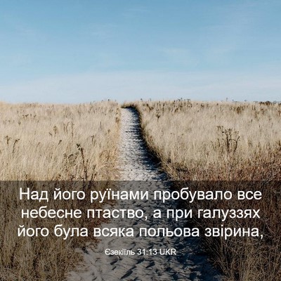 Picture 03 - Єзекіїль 31:13 UKR - Над його руїнами пробувало - Bible Verse Picture